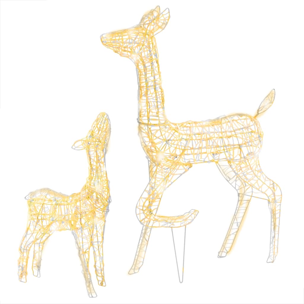 NNEVL Acrylic Reindeer Family Christmas Decoration 160 LED Warm White-1