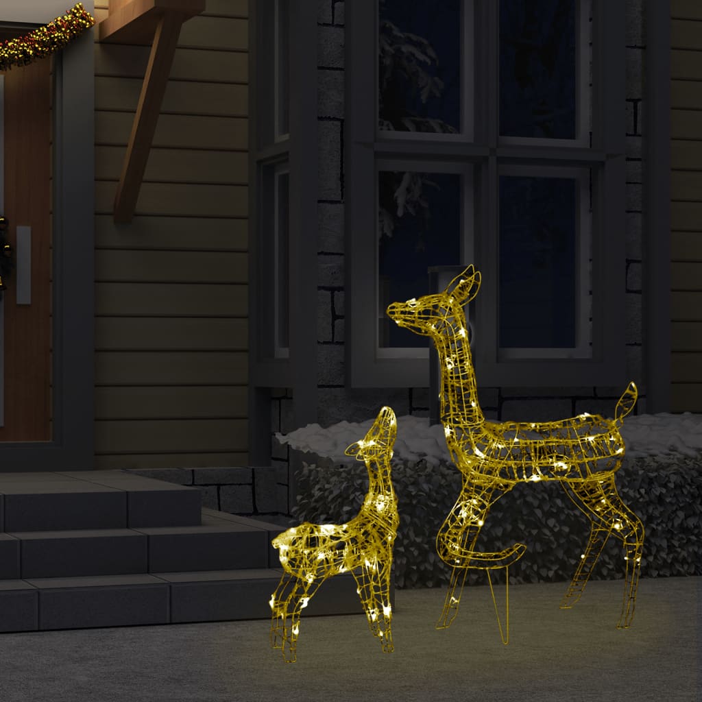 NNEVL Acrylic Reindeer Family Christmas Decoration 160 LED Warm White-2